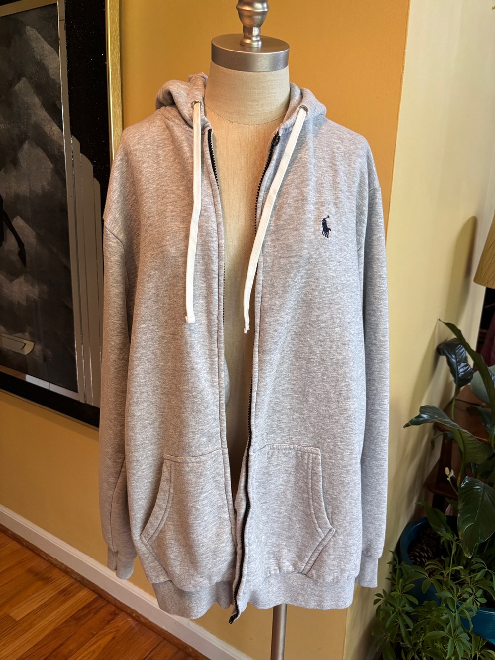 polo ralph lauren gray zip hoodie
